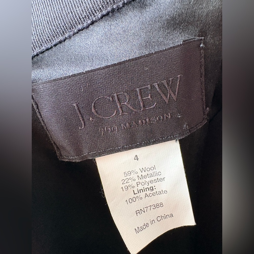 J. Crew 769 Madison Gold Wool Metallic Skirt Size 4 - Picture 8 of 8